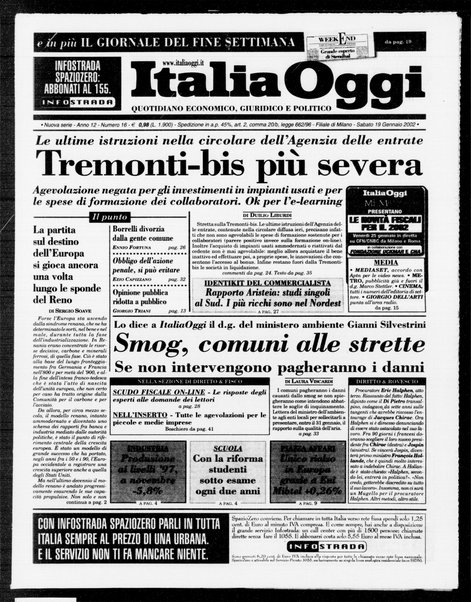 Italia oggi : quotidiano di economia finanza e politica